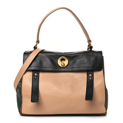 Saint Laurent Calfskin Small Muse Two Black Beige Green 1 of 10