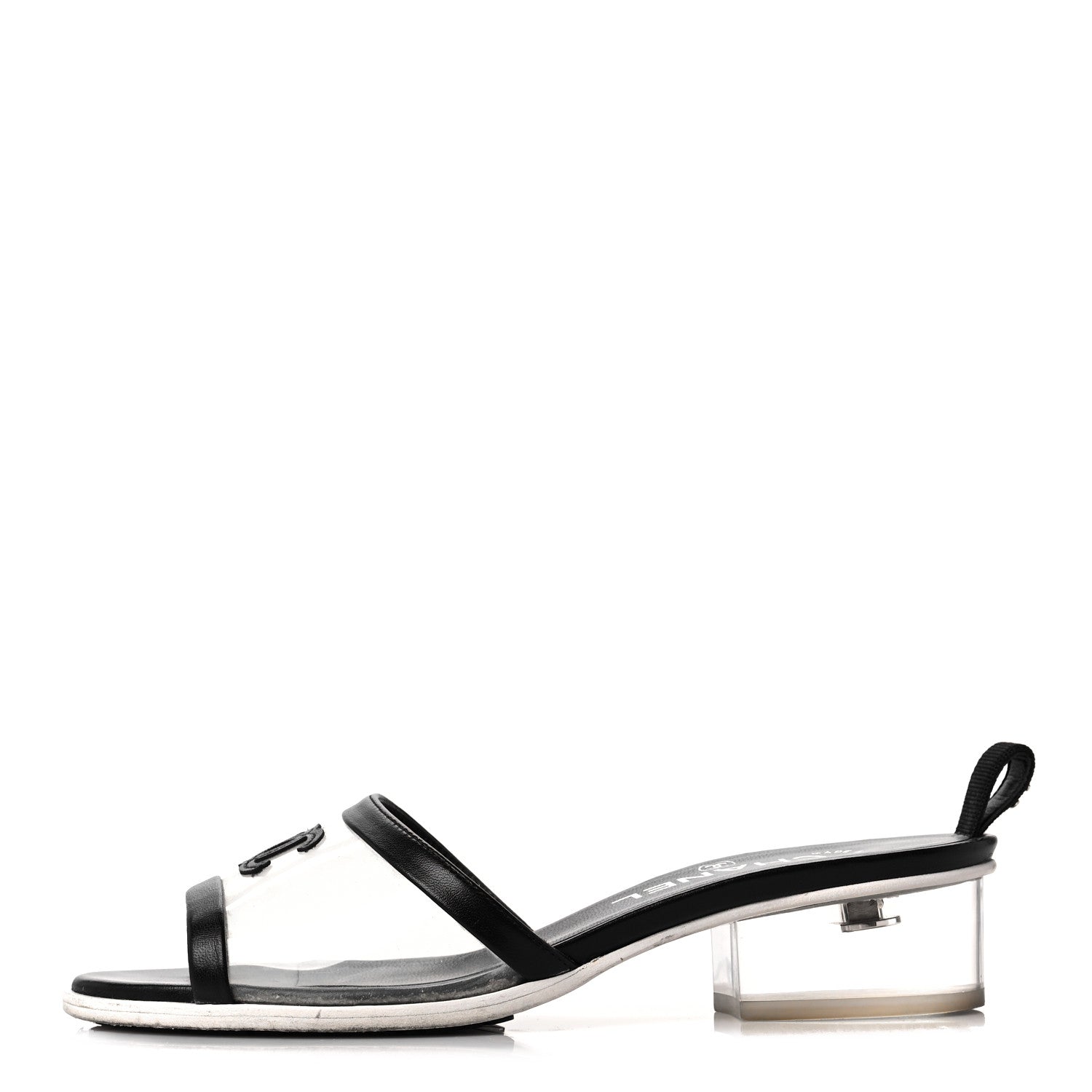 Chanel Lambskin PVC Mule 36.5 Transparent Black 1 of 10