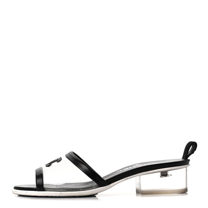 Chanel Lambskin PVC Mule 36.5 Transparent Black 1 of 10