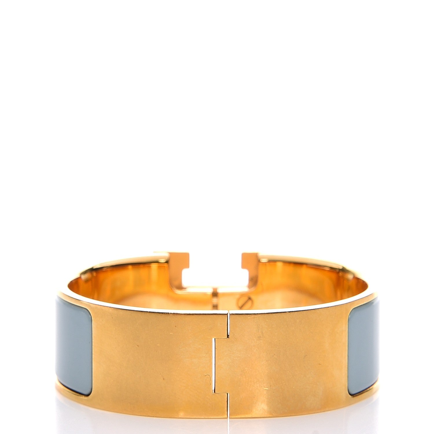 Hermes Enamel Clic Clac H Wide Bracelet PM Aigue Marine 3 of 5