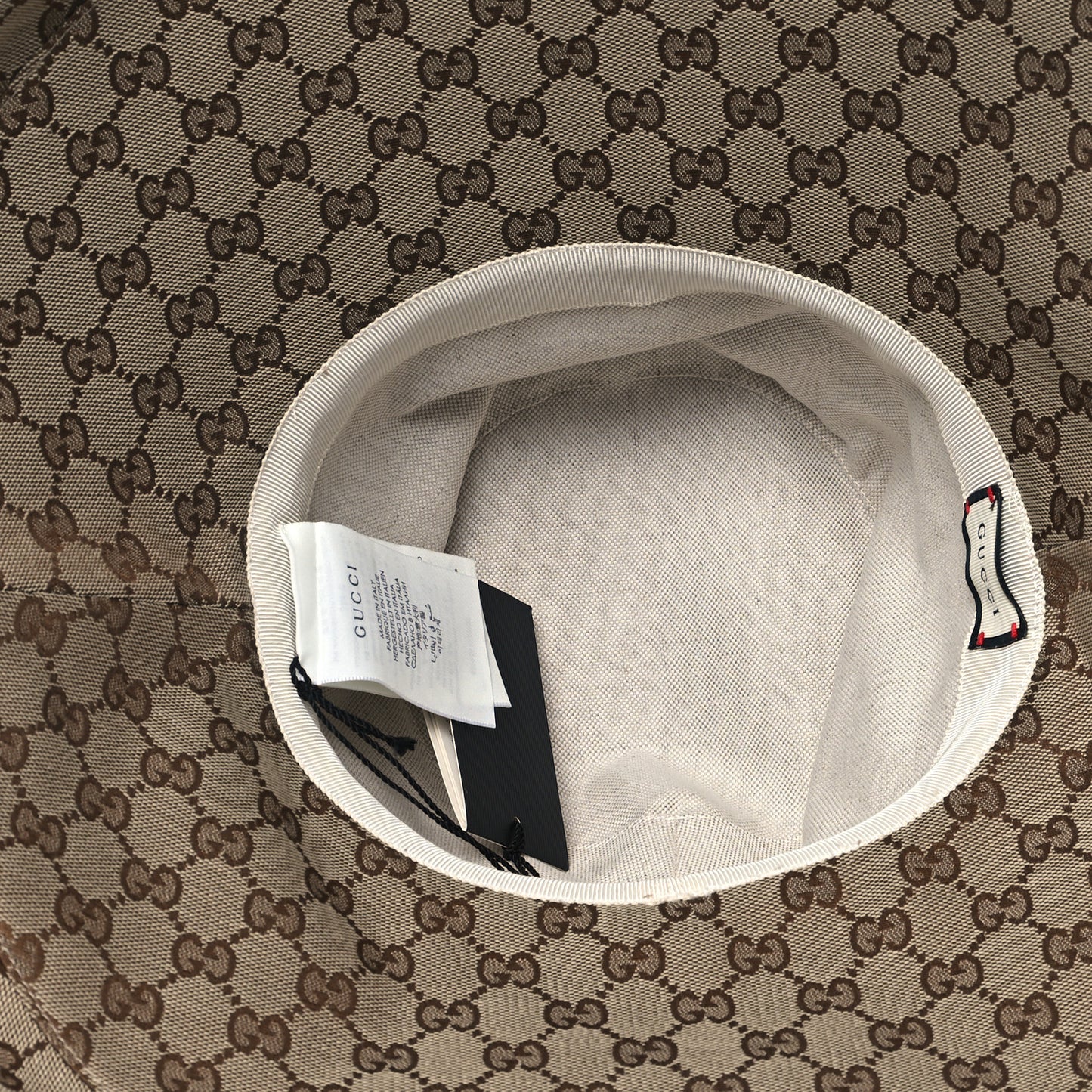 Monogram Wide Brim Hat L Beige