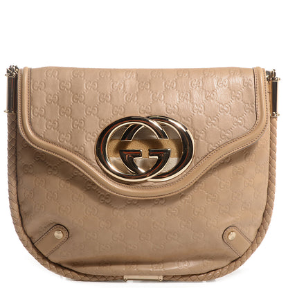 Gucci Guccissima Britt Tassel Shoulder Bag Beige 1 of 7