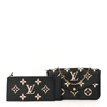 Louis Vuitton Empreinte Monogram Giant Felicie Pochette Black Beige 1 of 9