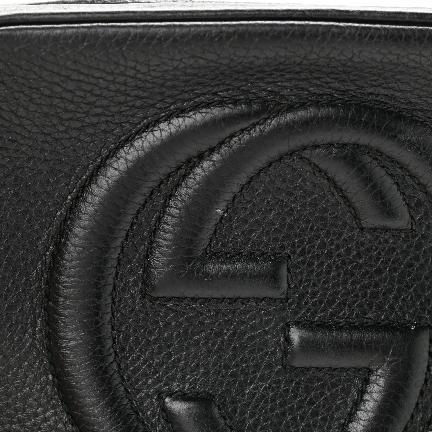 Pebbled Calfskin Small Soho Disco Bag Black