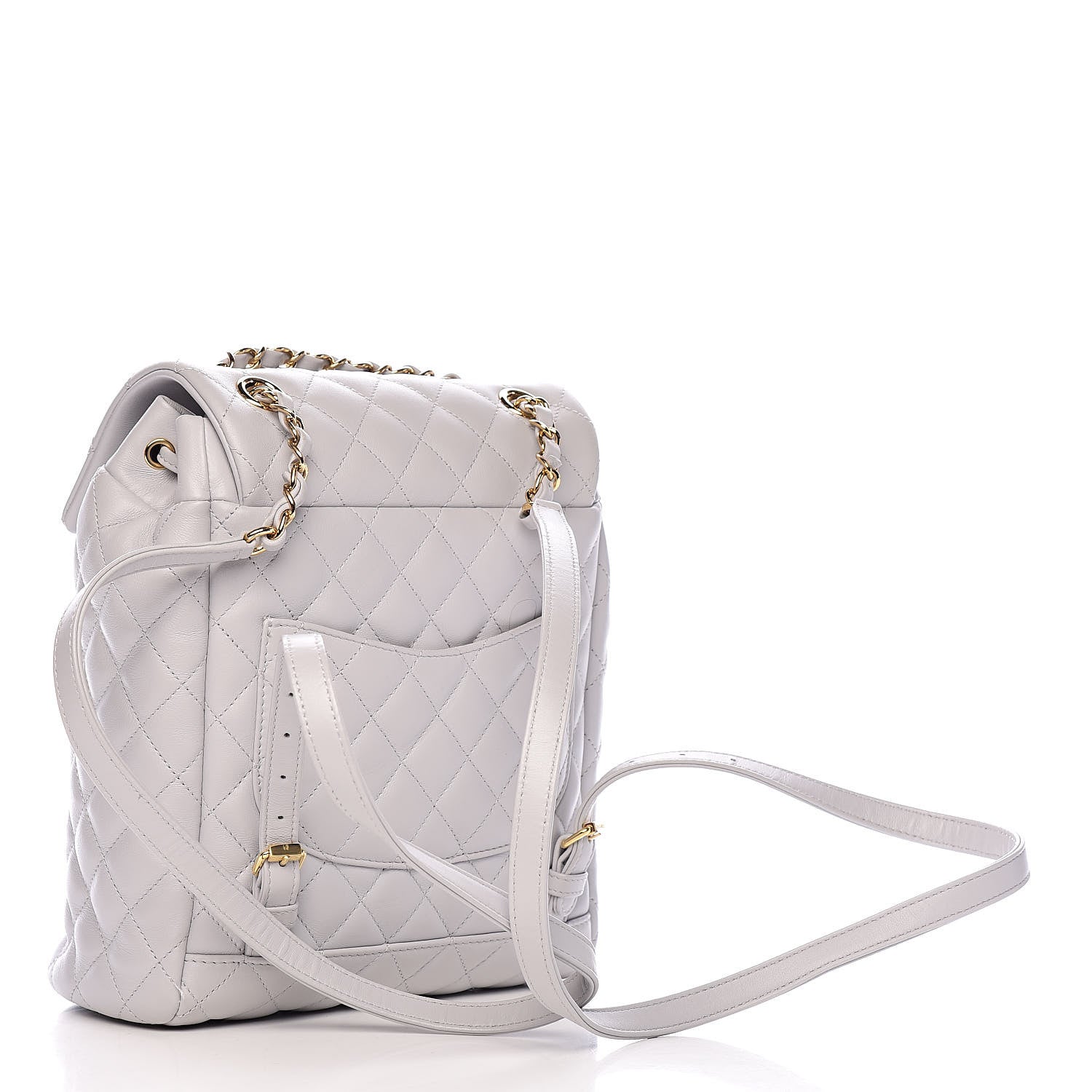 Chanel Calfskin Quilted Small Urban Spirit Backpack Light Grey 3 of 13