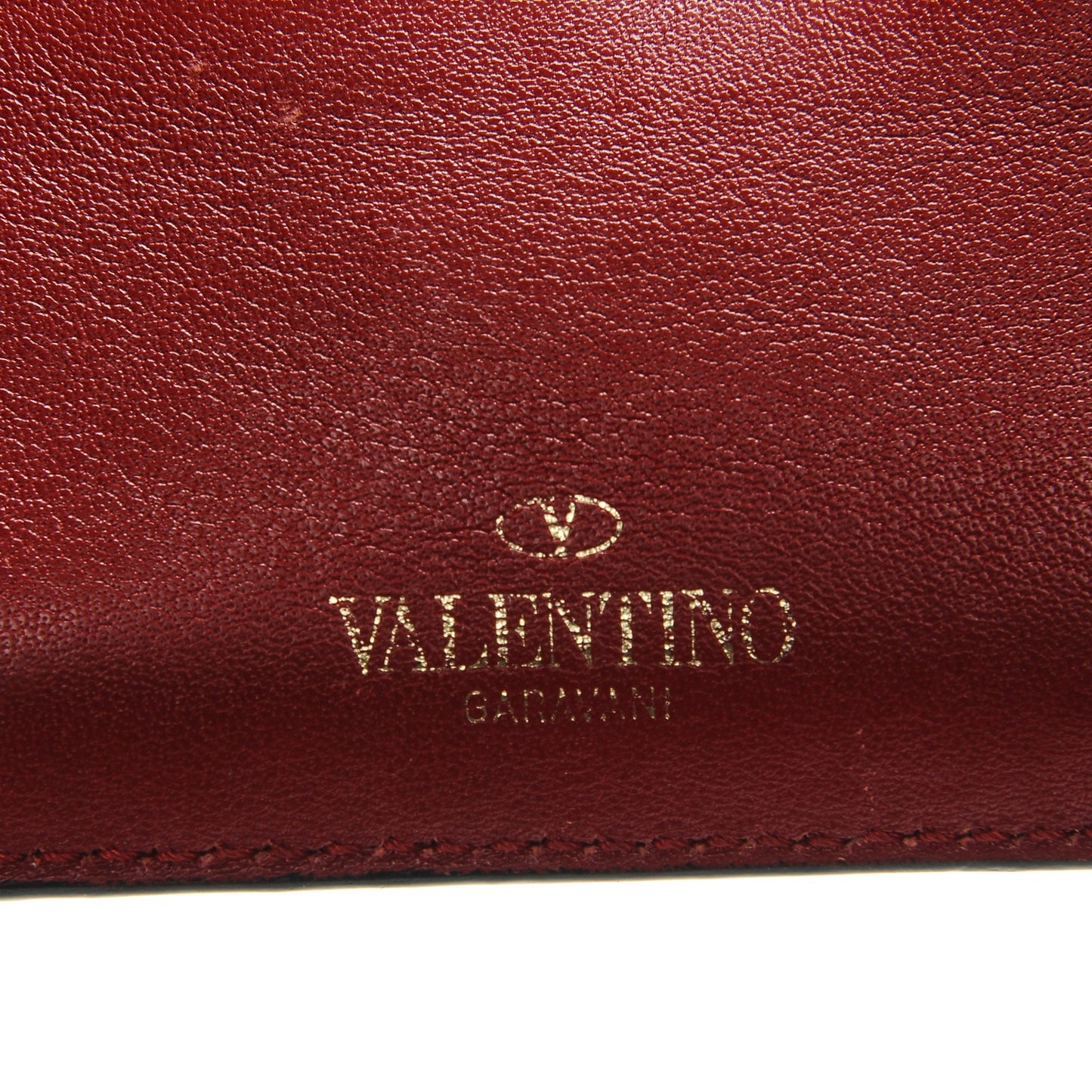 Vitello Rockstud Key Coin Case Card Holder Red