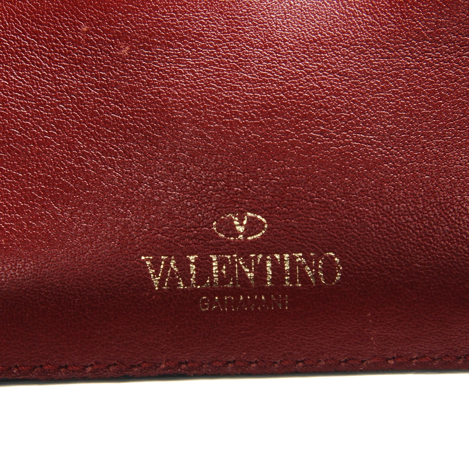 Valentino Garavani Vitello Rockstud Key Coin Case Card Holder Red 9 of 9