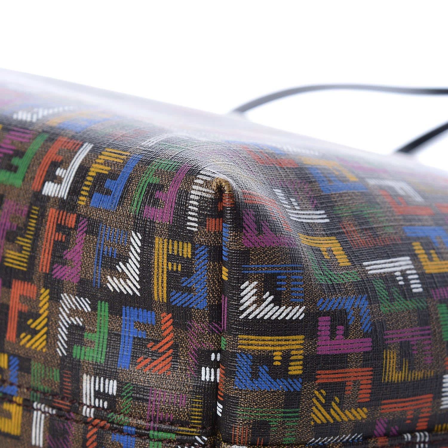 Fendi Zucca Spalmati Patent Zucchino Screen Print Medium Roll Tote Tobacco Multicolor Black 11 of 13