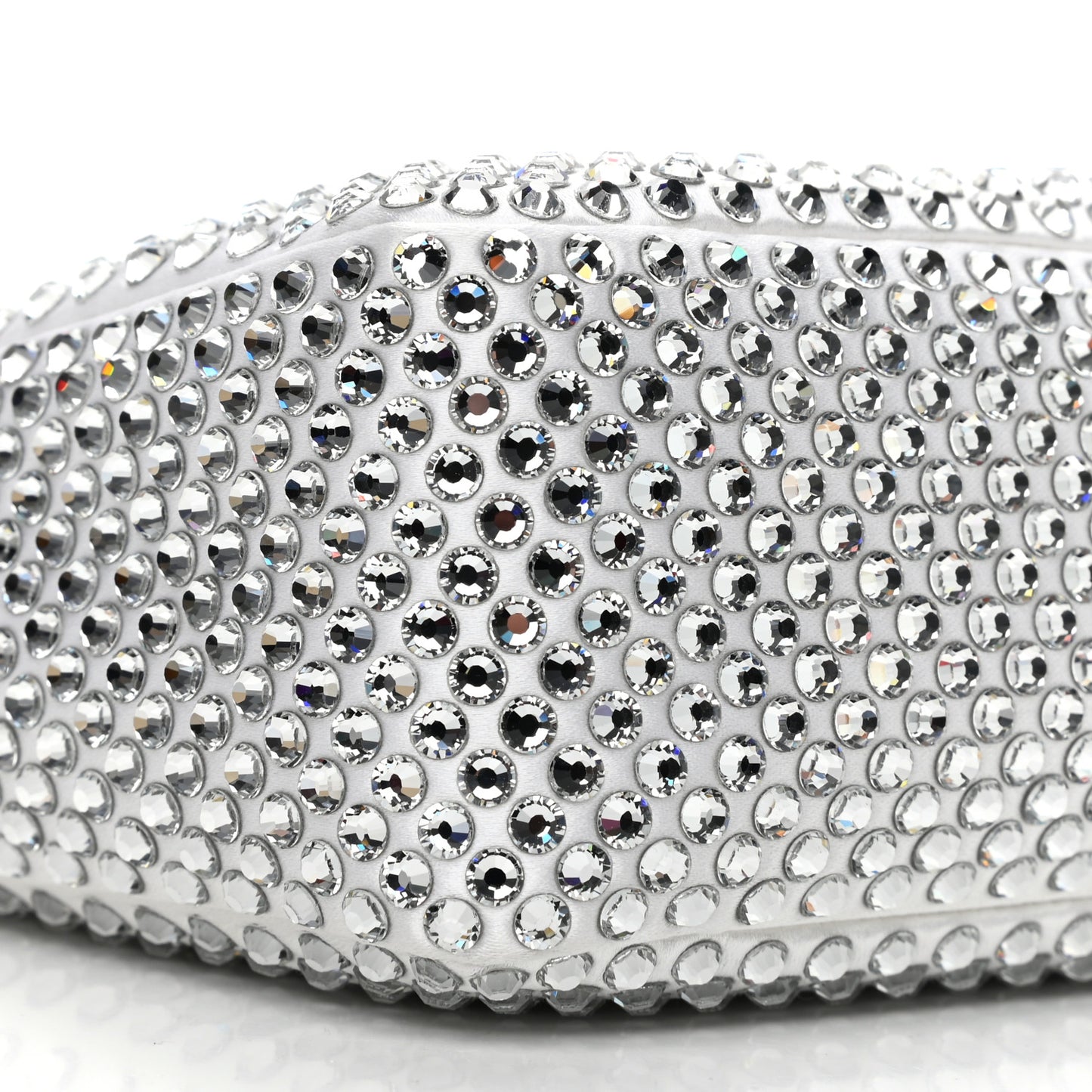 Satin Crystal Mini Re-Edition 2000 Bag White