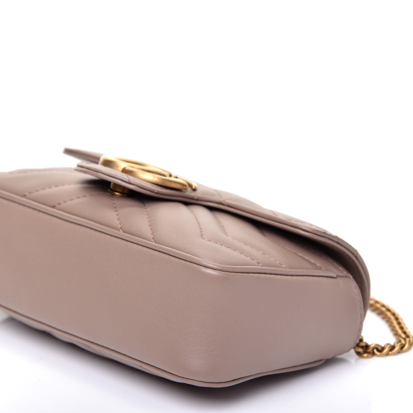 Calfskin Matelasse Super Mini GG Marmont Shoulder Bag Porcelain Rose