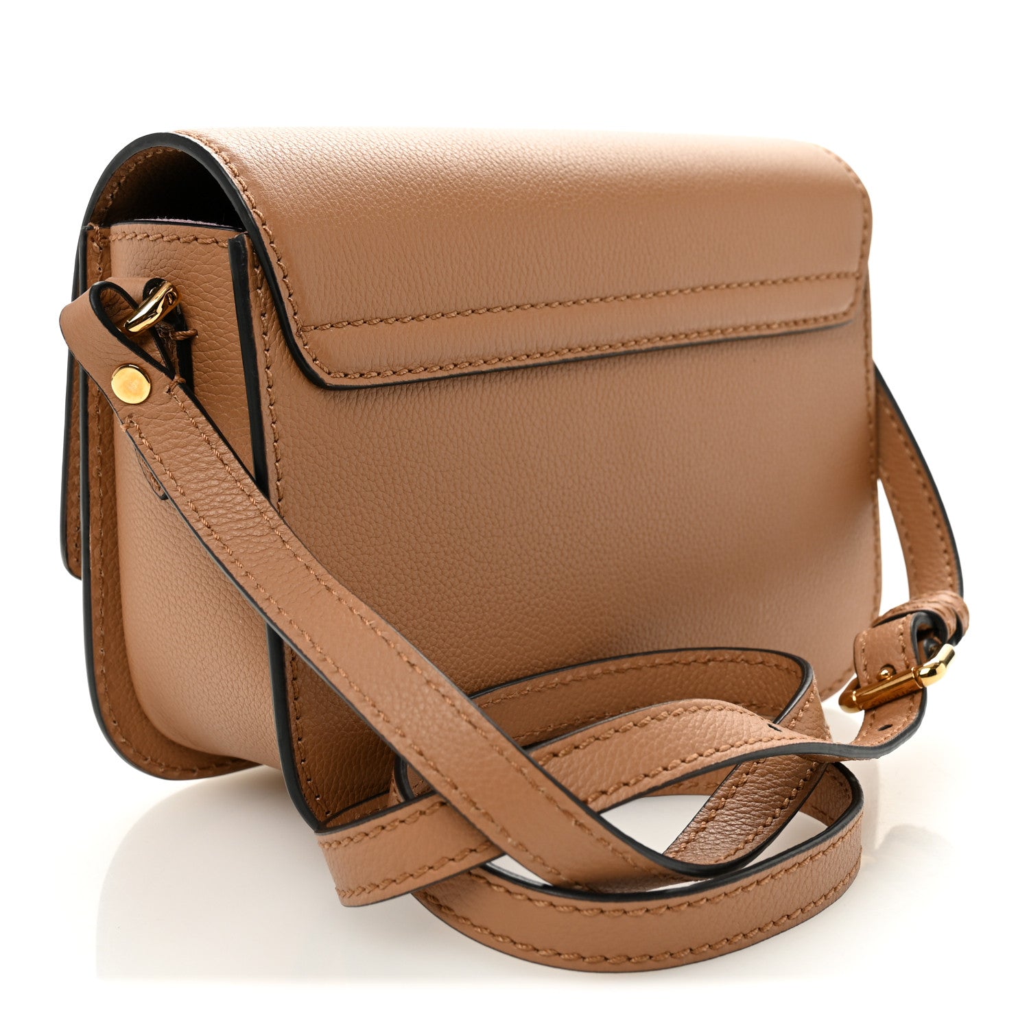 Versace Grained Calfskin La Medusa Flap Shoulder Bag Brown 3 of 11