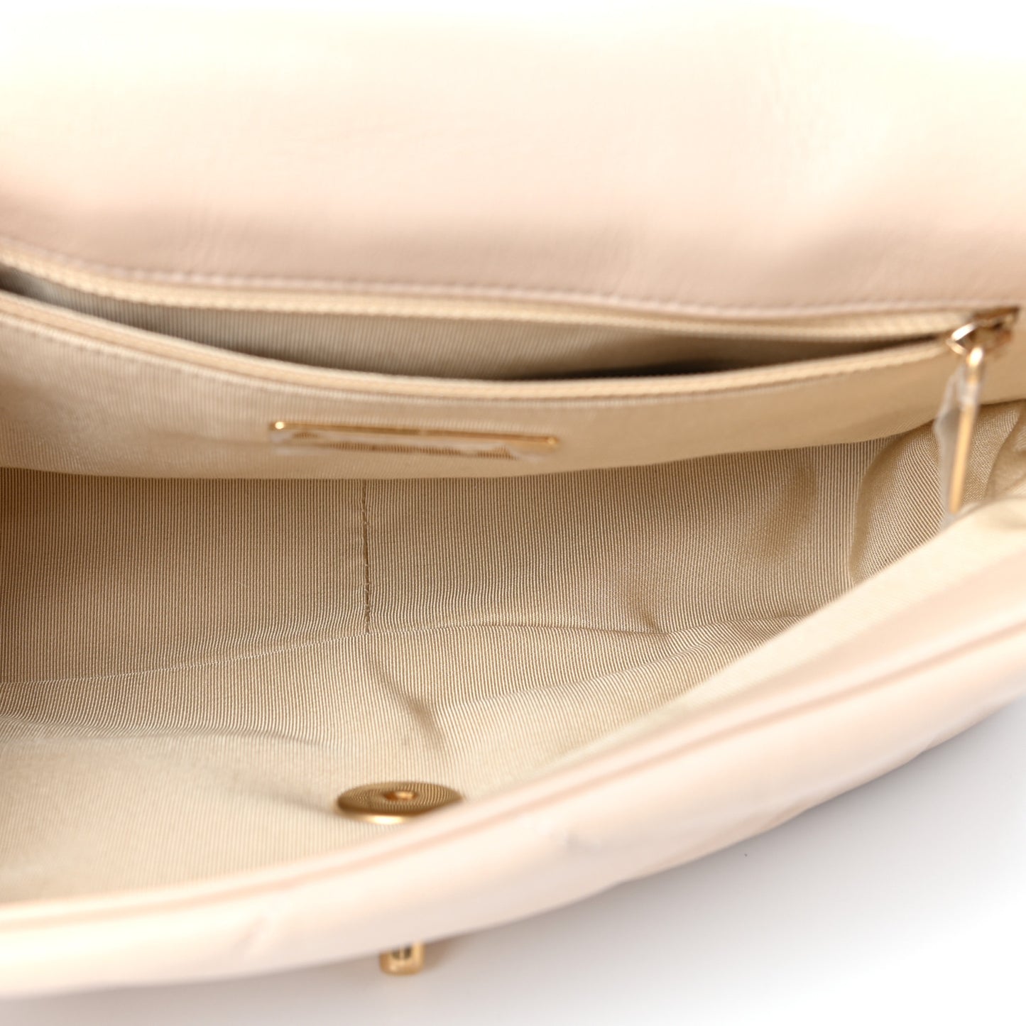 Goatskin Quilted Medium Chanel 19 Flap Beige