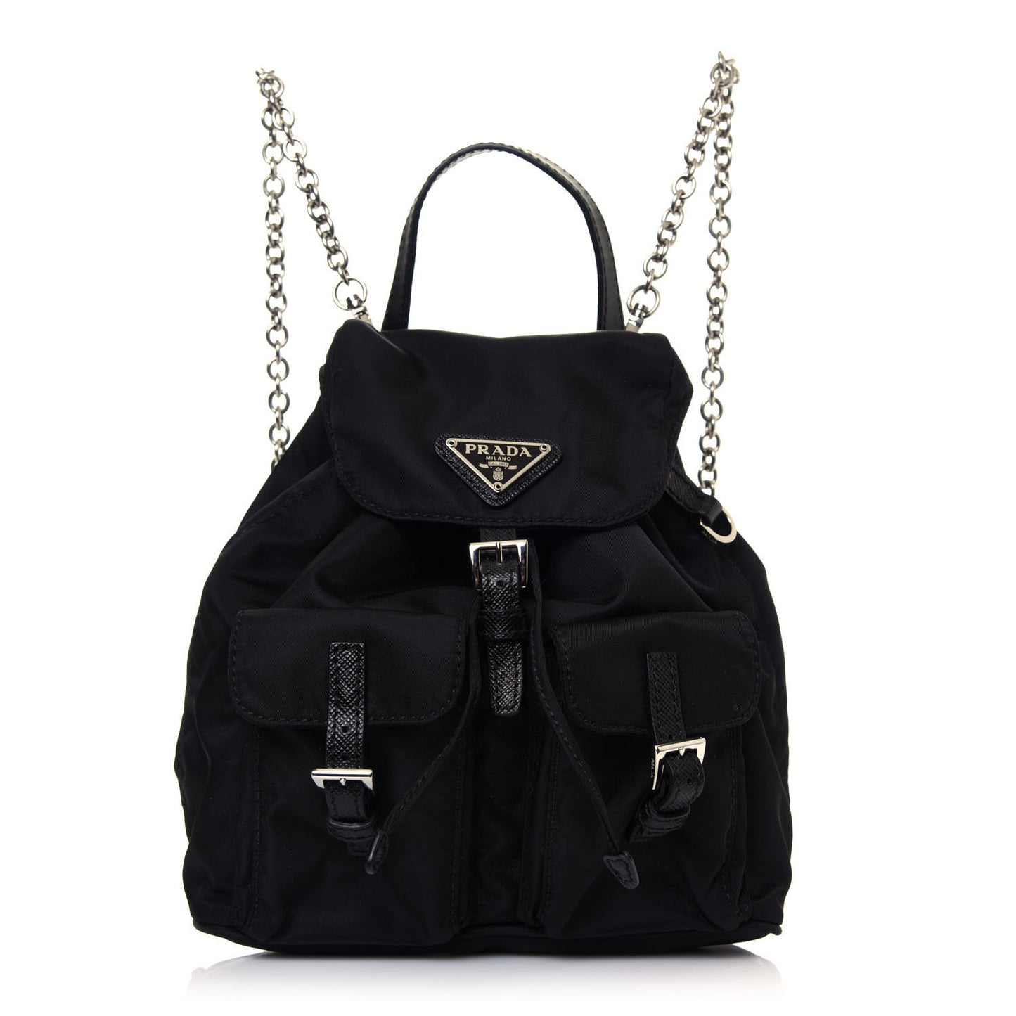 Nylon Vela Mini Crossbody Backpack Black