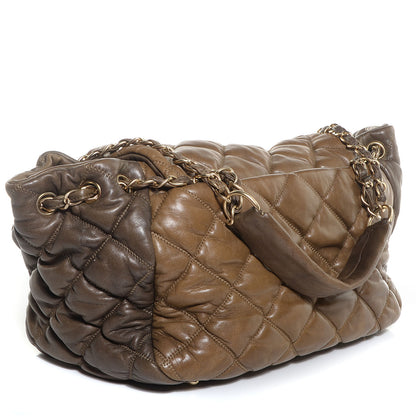 Chanel Lambskin Bubble Quilt Flap Bag Dark Beige 3 of 9
