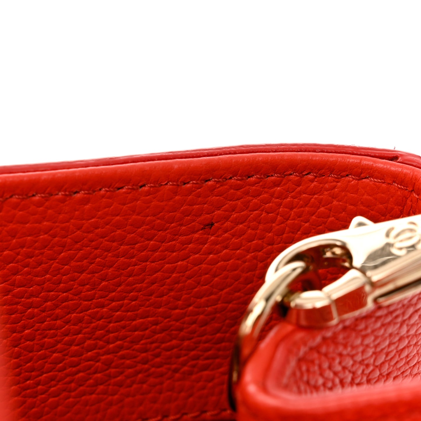 Grained Calfskin Small Neo Executive Shopper Tote Red