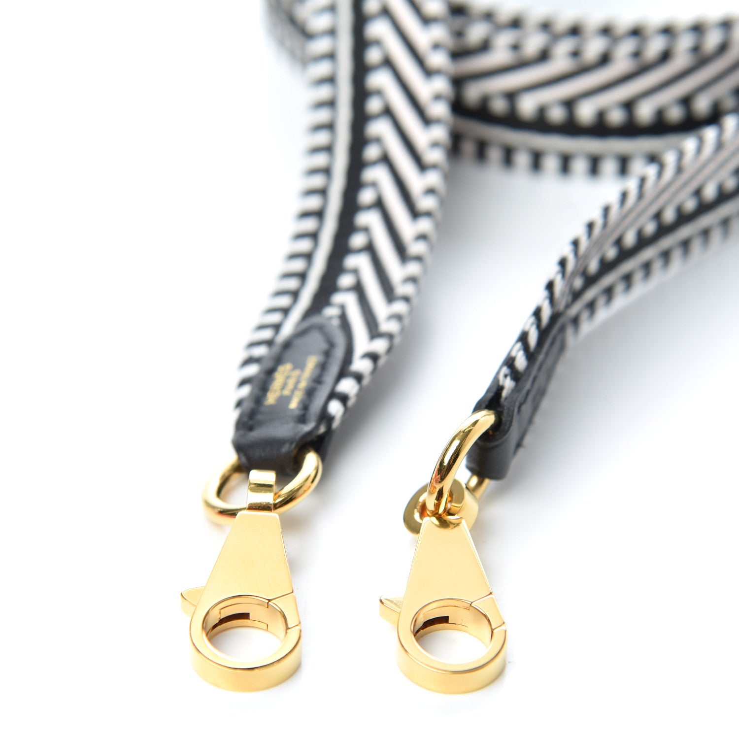 Hermes Toile Swift 25mm Sangle Cavale Shoulder Strap Black Ecru 4 of 4