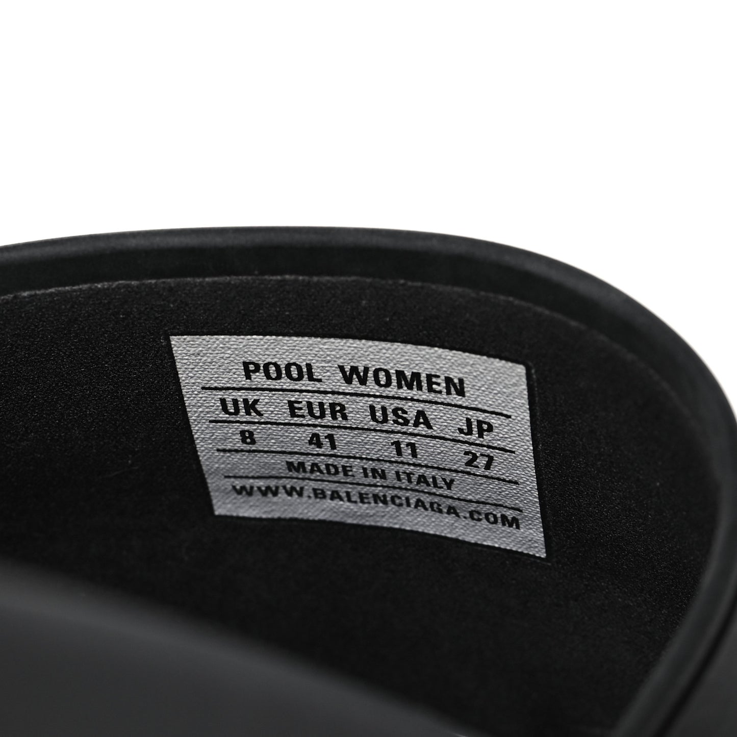 Rubber Womens Logo Pool Slide Sandals 41 Black White