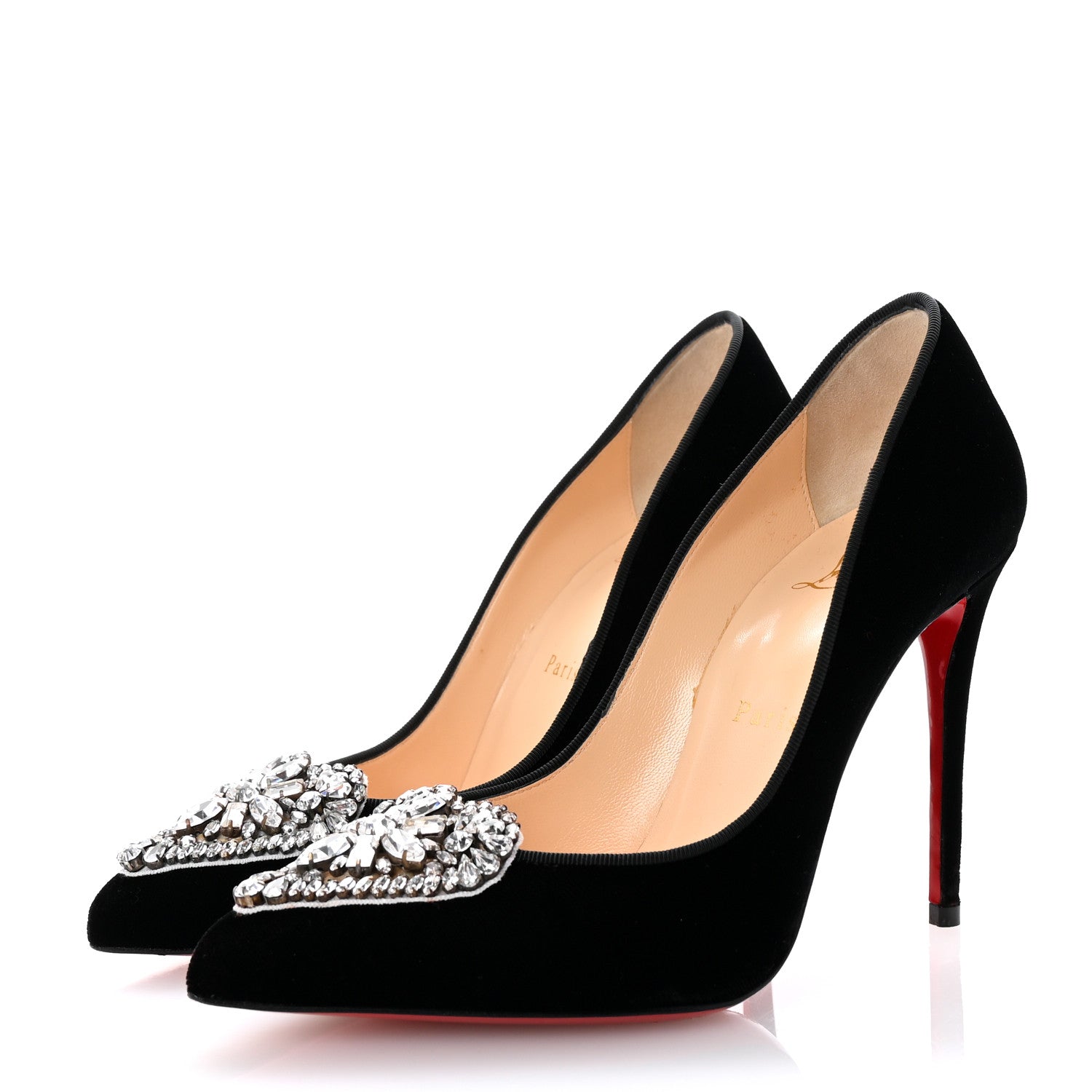 Christian Louboutin Velvet 100 Pumps 36.5 Black 4 of 8