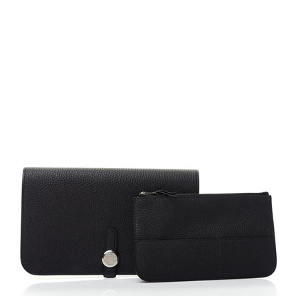 Hermes Togo Dogon Duo Wallet Black 7 of 8