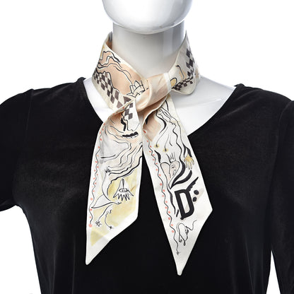 Christian Dior Silk Damier Mitzah Scarf 2 of 4