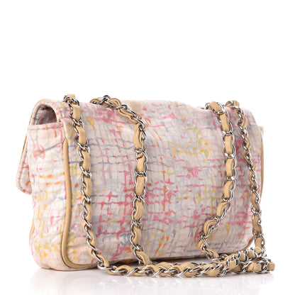 Chanel Canvas Watercolor Tweed Print Clover Small Flap Multicolor 3 of 13