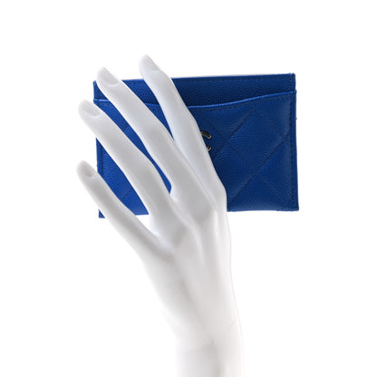Chanel Caviar Quilted Card Holder Blue 2 of 9