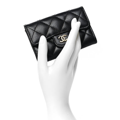 Chanel Caviar Quilted Flap Card Holder Wallet Black 2 of 10