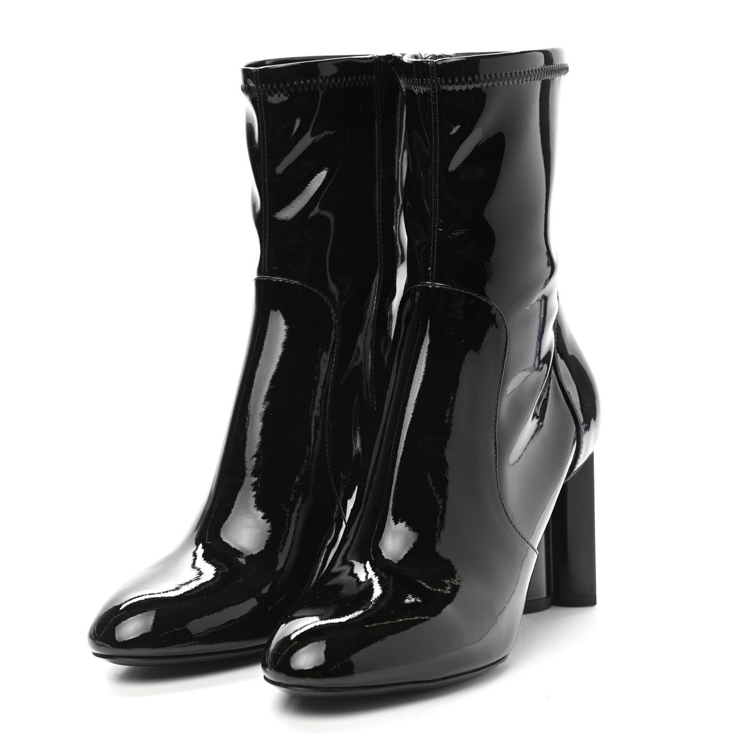 Patent Silhouette Ankle Boots 36 Black