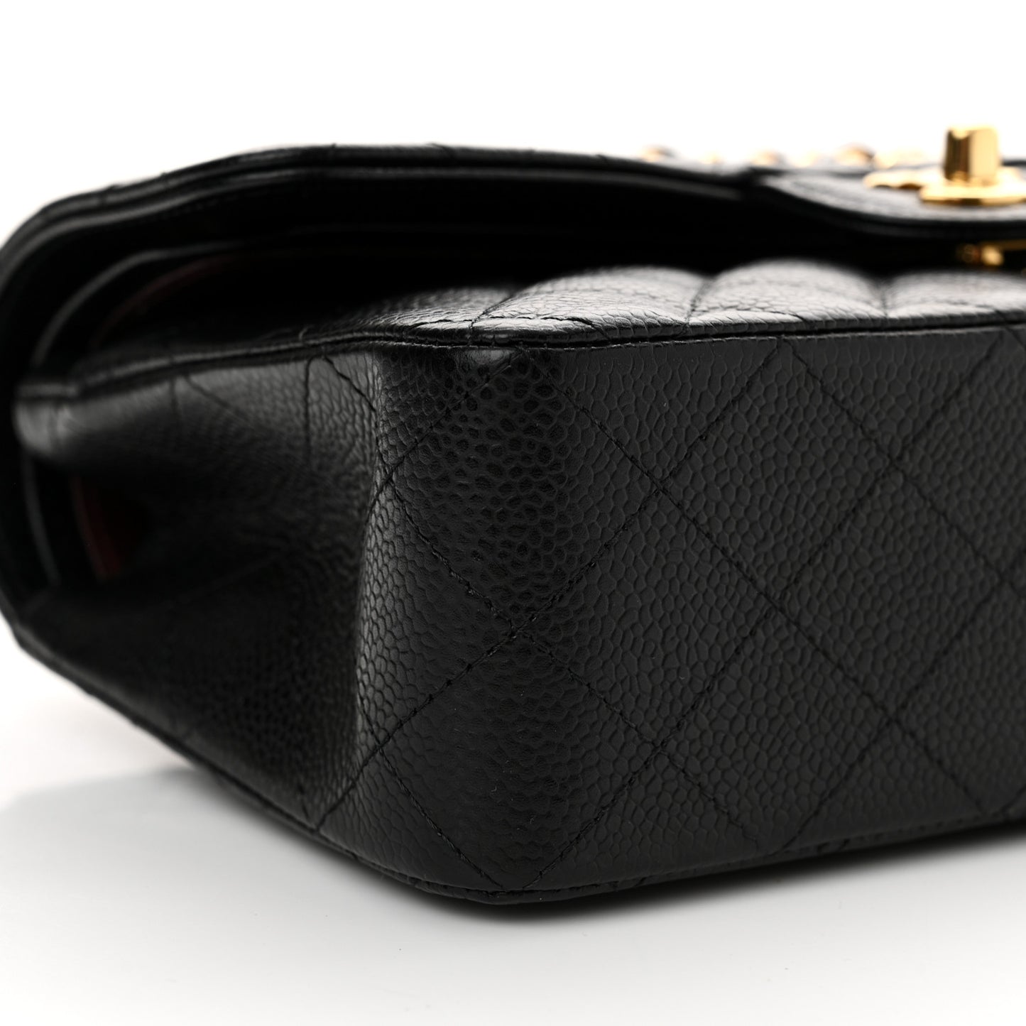 Caviar Quilted Small Double Flap Black