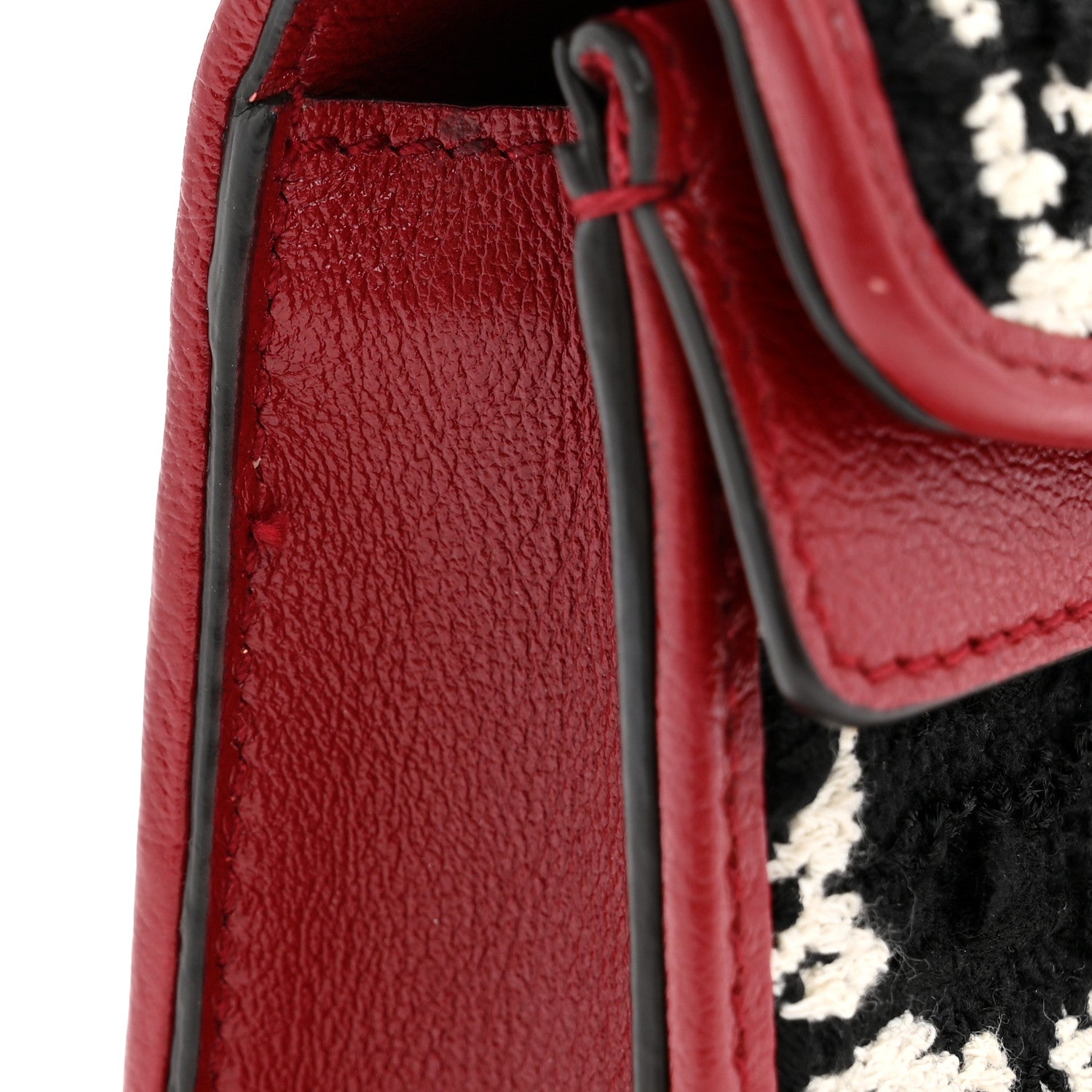 Gucci Tweed GG Monogram Super Mini Dionysus Shoulder Bag Black White Romantic Cherry 10 of 10
