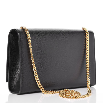 Saint Laurent Grain De Poudre Medium Classic Monogram Kate Satchel Black 3 of 6