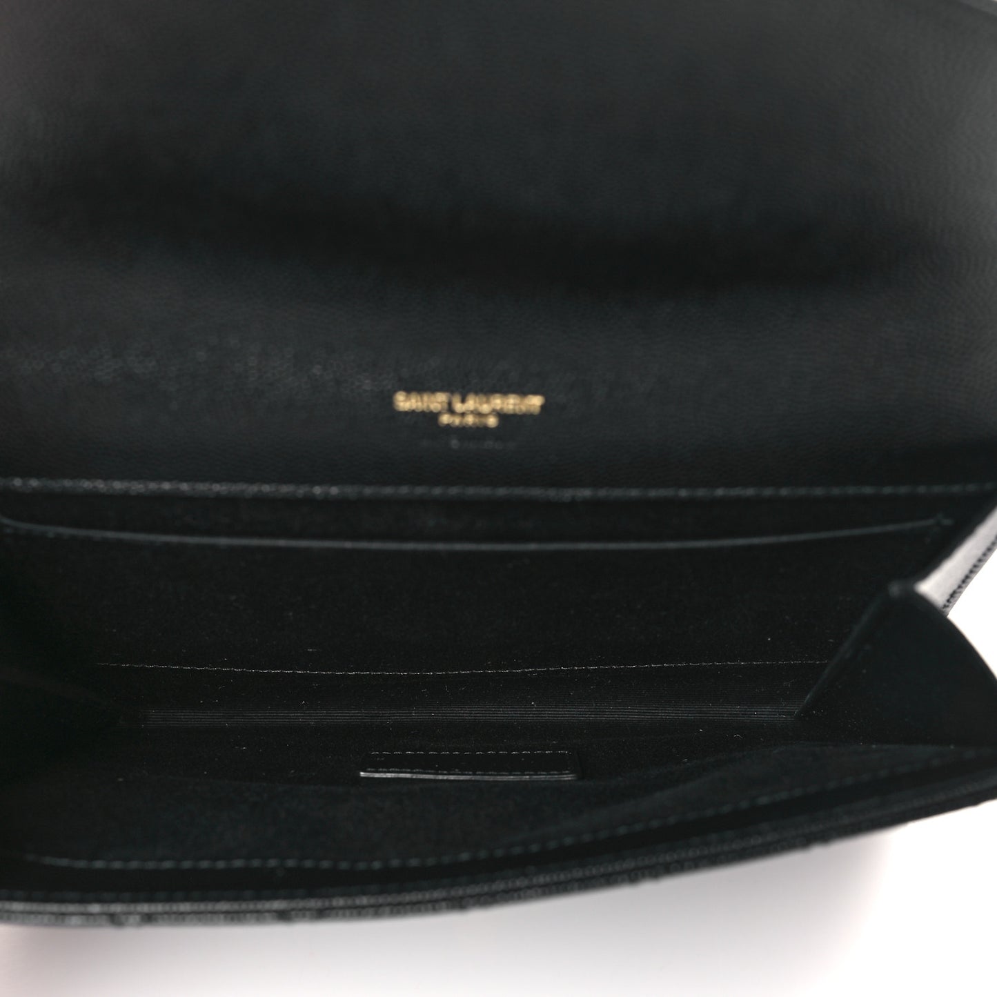 Grain De Poudre Textured Mixed Matelasse Triquilt Monogram Clutch Black