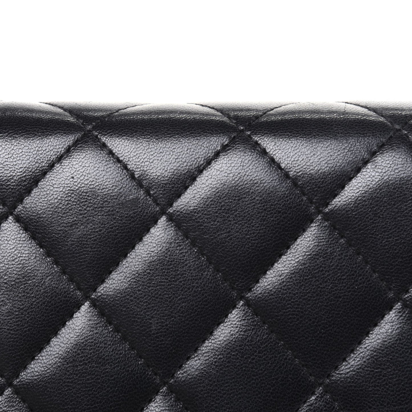 Lambskin Quilted Wallet On Chain WOC Black