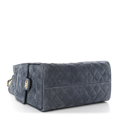 Chanel Suede Quilted Medium Chanel 25 Handbag Blue 5 of 12
