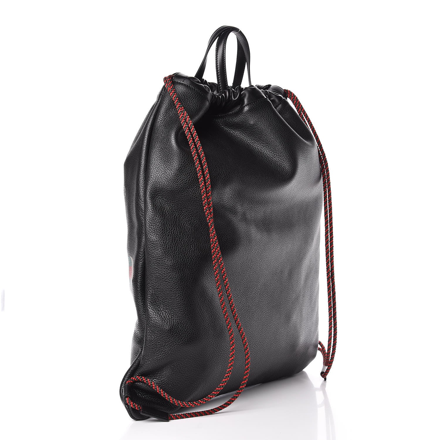 Gucci Calfskin Logo Drawstring Backpack Black 4 of 11