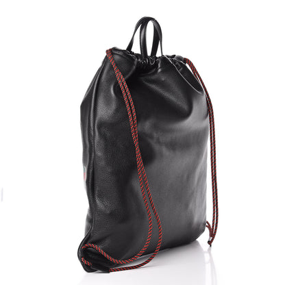 Gucci Calfskin Logo Drawstring Backpack Black 4 of 11