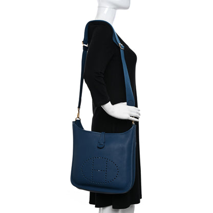 Hermes Taurillon Clemence Evelyne III PM Deep Blue 2 of 10