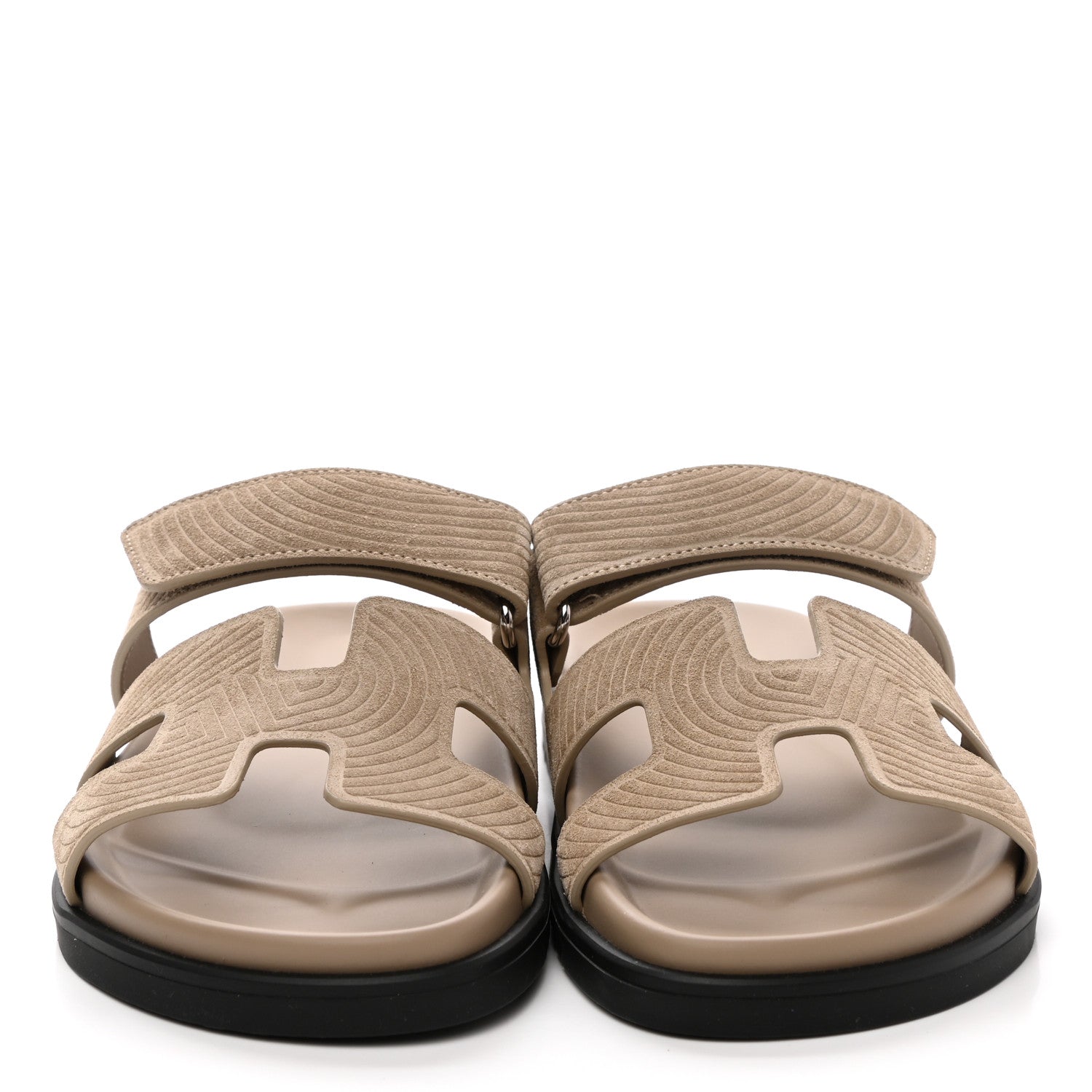 Hermes Suede Goatskin Chaine d'Ancre Womens Chypre Sandals 37 Beige Sable 2 of 11