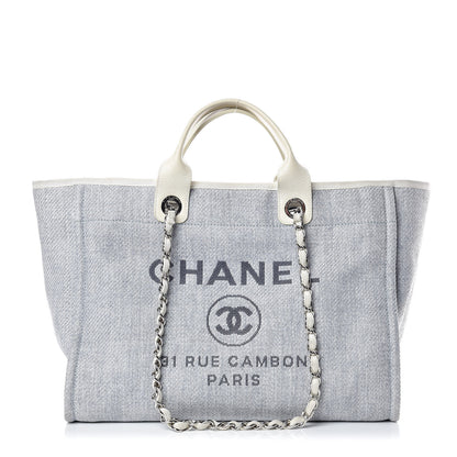 Chanel Woven Straw Large Deauville Tote Blue 1 of 14