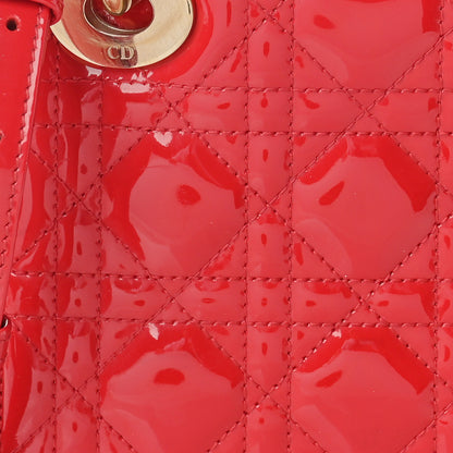 Christian Dior Patent Cannage Mini Lady Dior Red 7 of 10