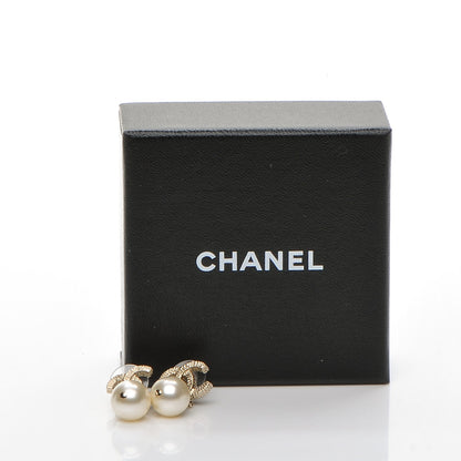 Chanel Pearl CC Drop Earrings Gold 5 of 5