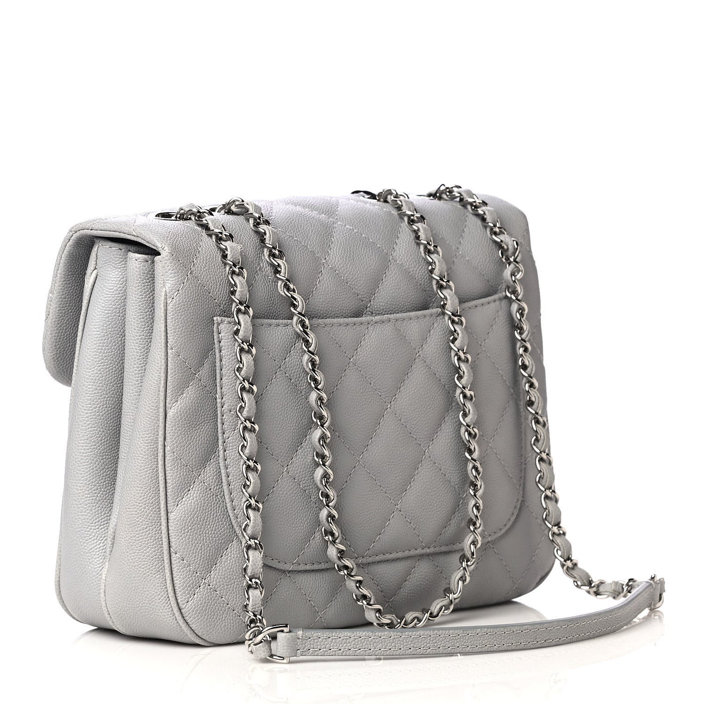 Caviar Quilted Medium Urban Companion Flap Grey