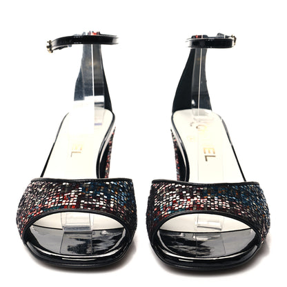 Chanel Glitter Ankle Strap Sandals 37 Multicolor 2 of 9
