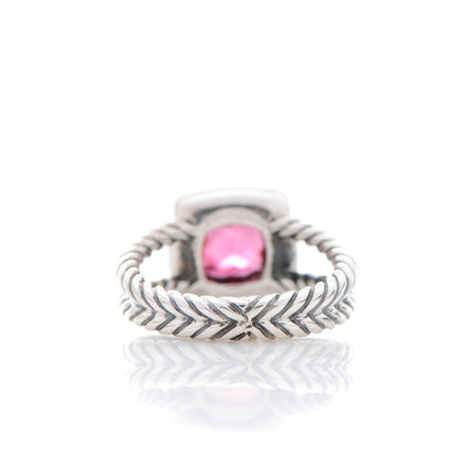 David Yurman Sterling Silver Diamond Pink Tourmaline 7mm Petite Albion Ring 49 5 3 of 5
