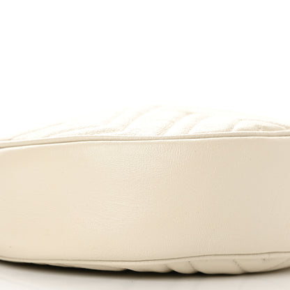 Gucci Calfskin Matelasse Mini GG Marmont Round Shoulder Bag White 9 of 14
