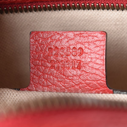 Gucci Pebbled Calfskin Logo Messenger Bag Hibiscus Red 7 of 10