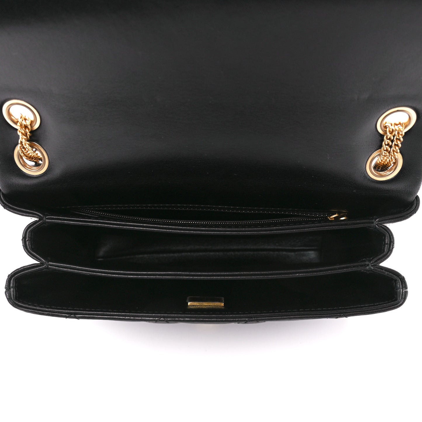 Lambskin Quilted On And On Small Chain Flap Black