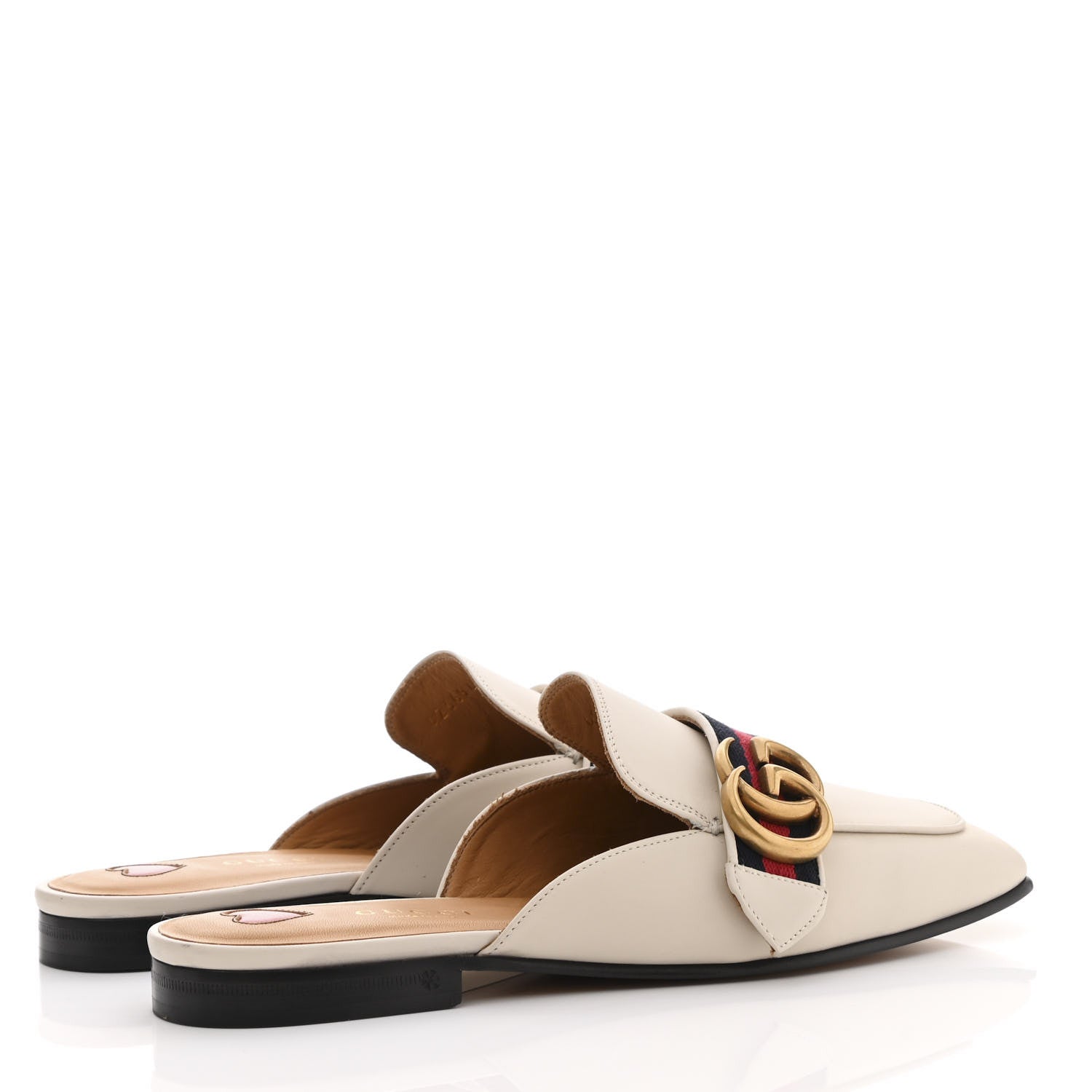 Gucci Calfskin Web Womens Peyton GG Slippers 35.5 Mystic White 4 of 12