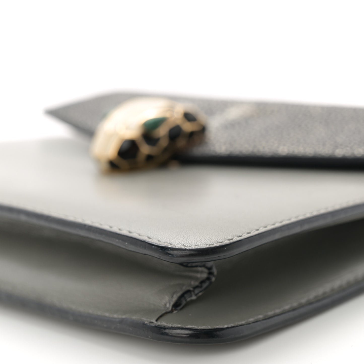 Galuchat Calfskin Serpenti Forever Crossbody Bag Grey