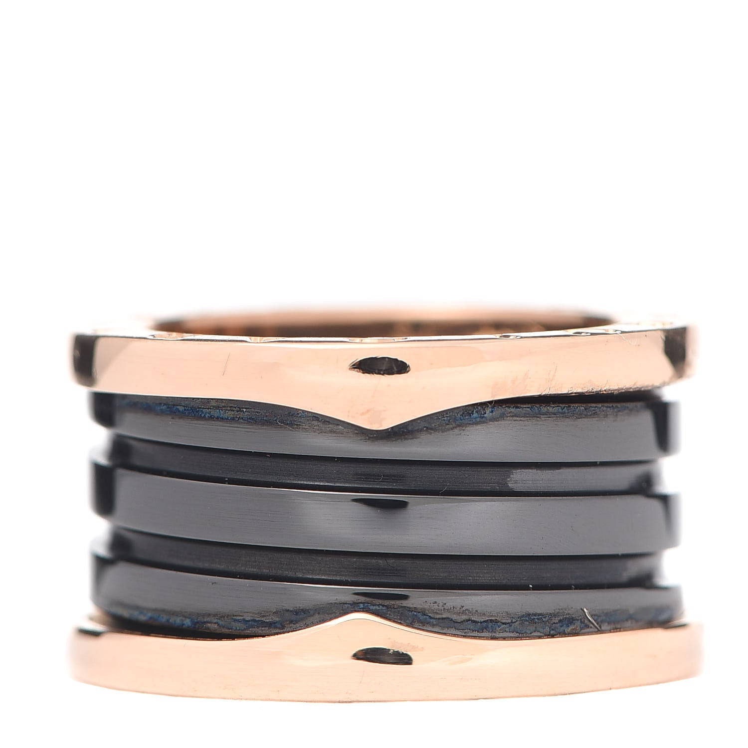 Bulgari 18K Rose Gold Black Ceramic B.Zero1 Four-Band Ring 51 5.75 3 of 7